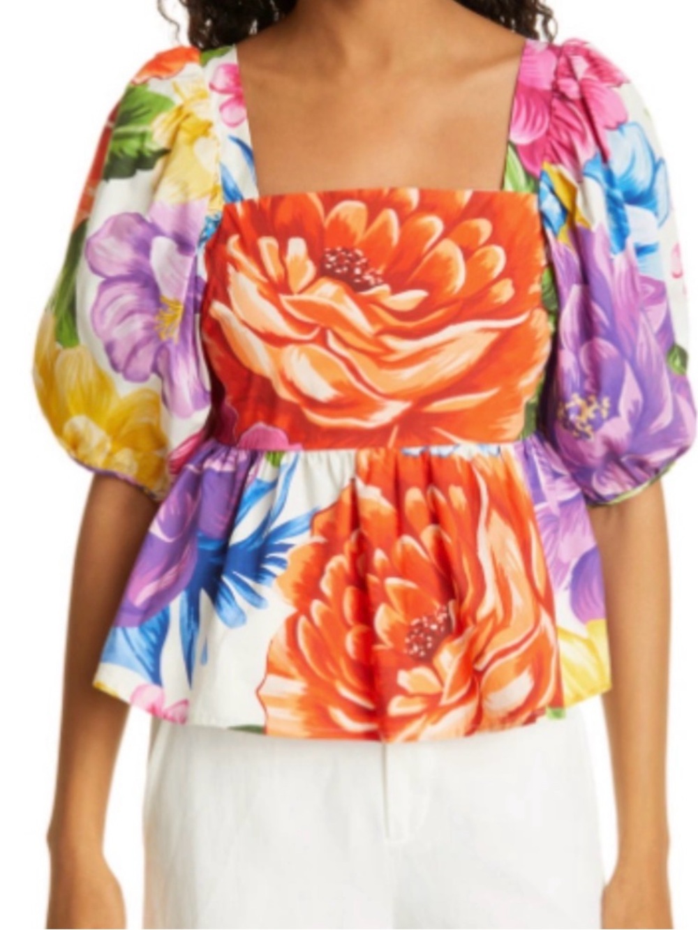 FARM Rio Rainbow Chita Empire-Waist Blouse.